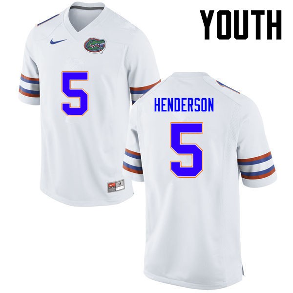 Florida Gators Youth #5 CJ Henderson College Football White